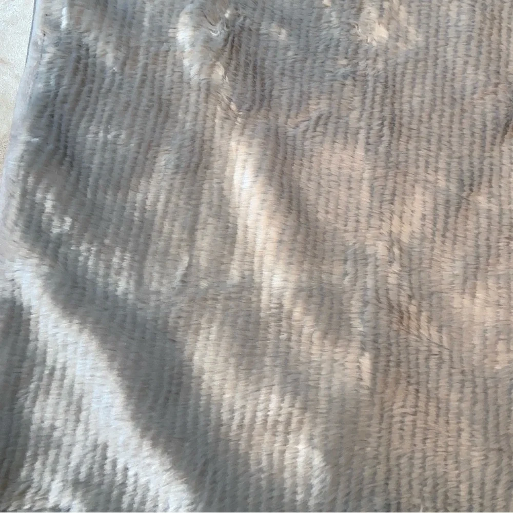 Like new Faux Fur gray lined Throw West Elm